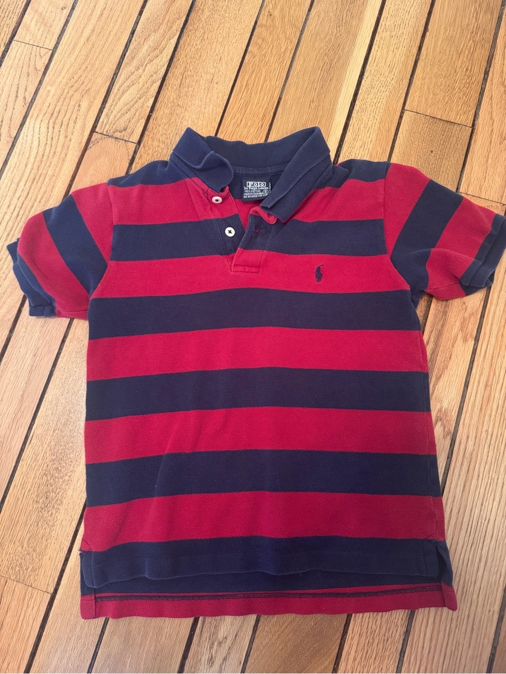Ralph Lauren Kids Striped Polo - Red & Navy